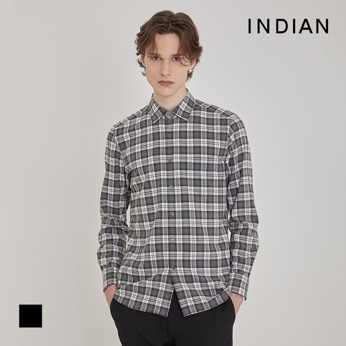 인디안(INDIAN) 중체크 셔츠_MIUNL5F8371