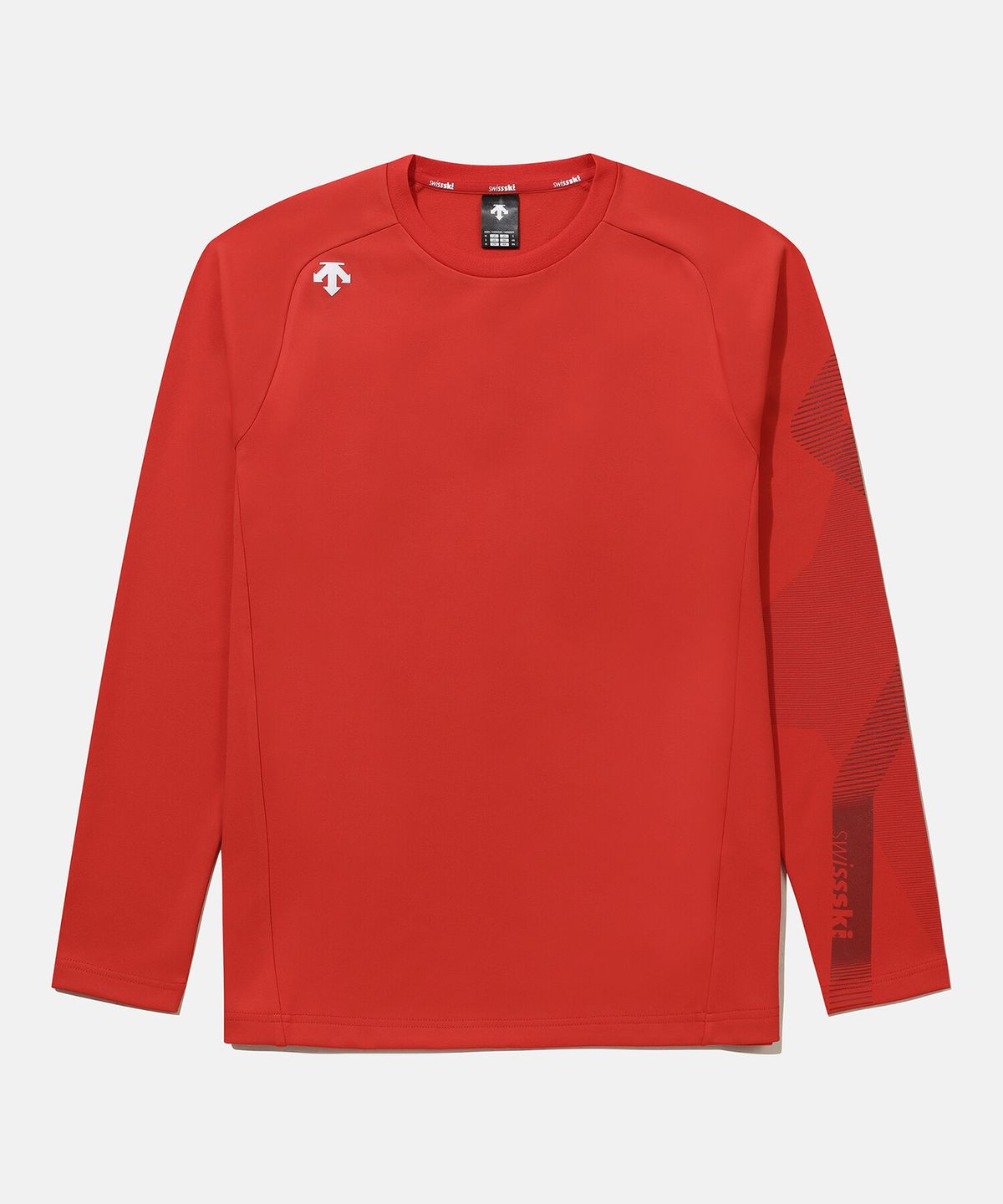 데상트(DESCENTE) 스위스 스키 기모 긴팔 티셔츠 레드(SQ323STL92)