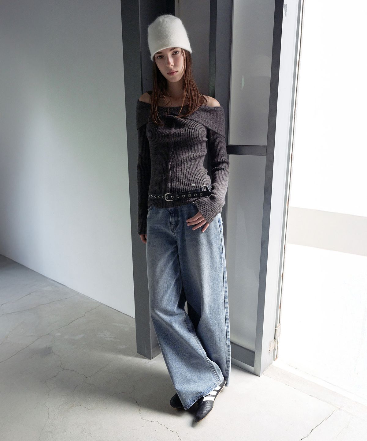 로라로라(ROLAROLA) DAMAGE WIDE DENIM PANTS BLUE