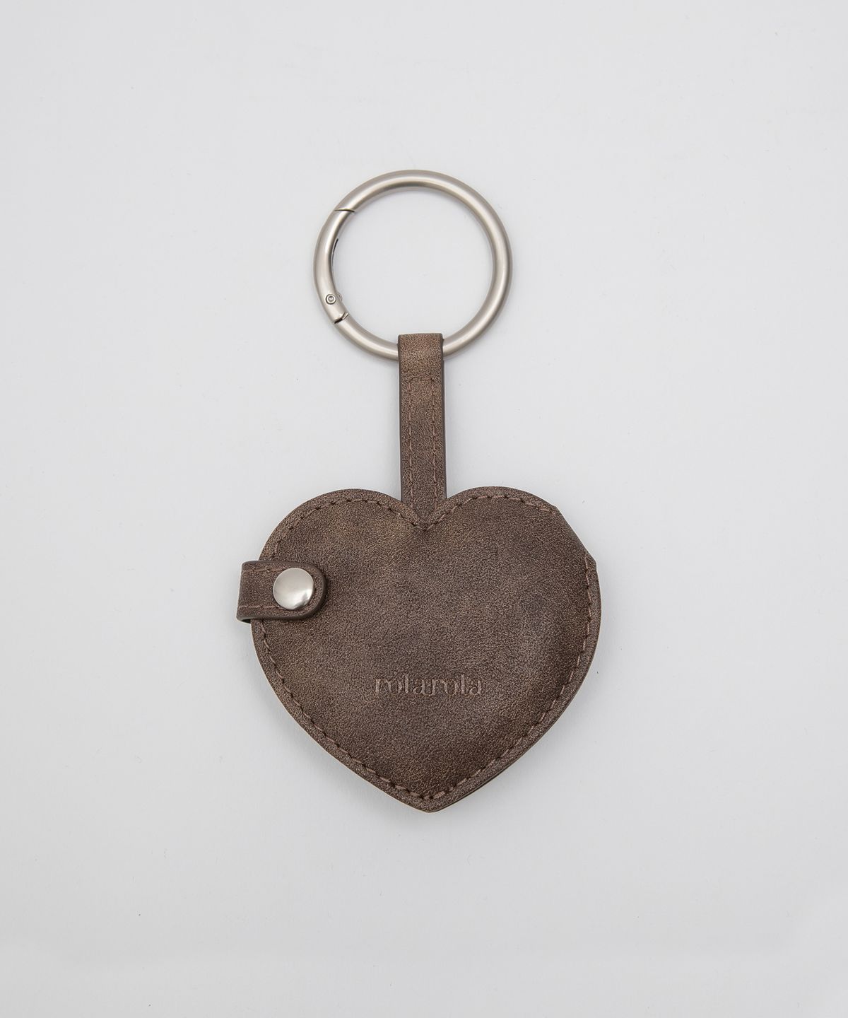 로라로라(ROLAROLA) HEART STUD MIRROR KEYRING BROWN