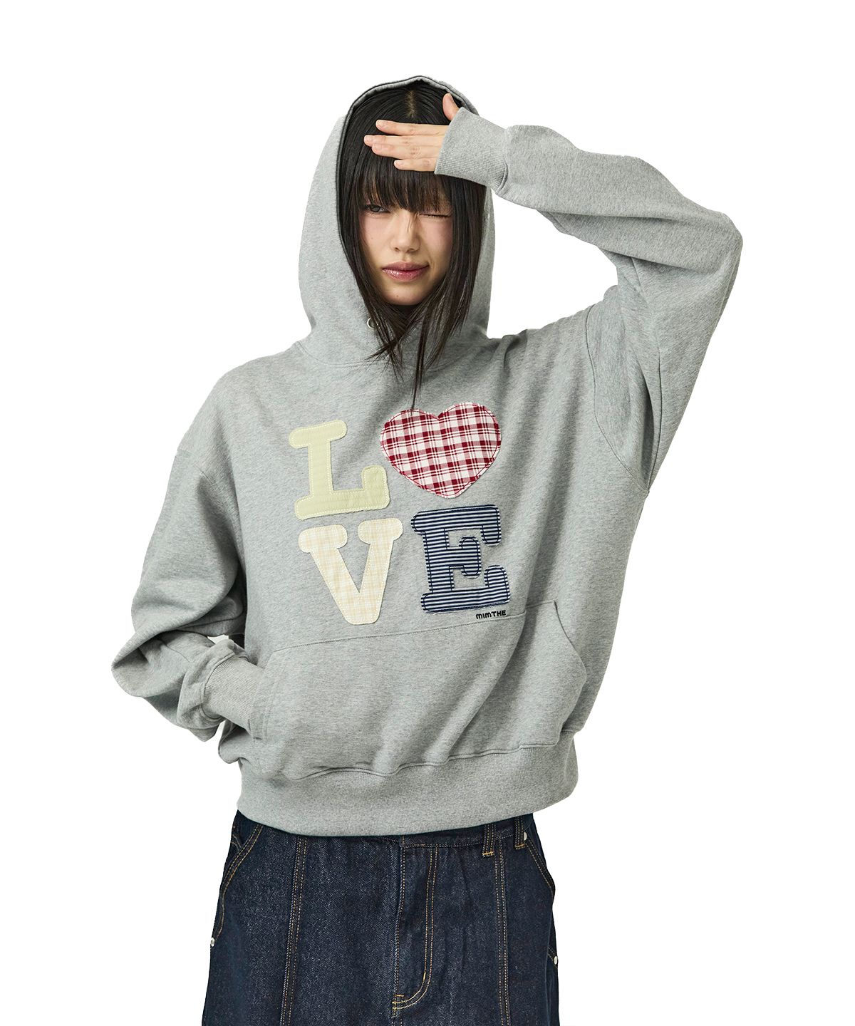 MUSINSA公式 | MIMTHEWARDROBE ヘローワールドパッチワークLOVEフード