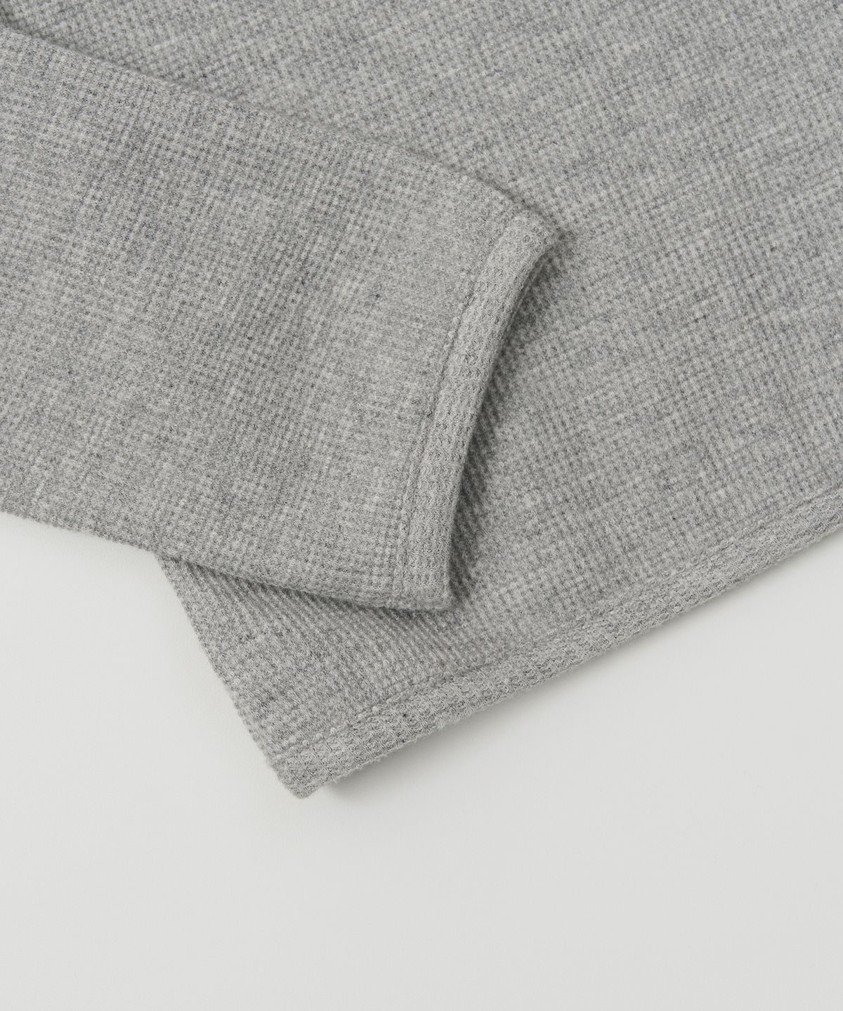 토피 우먼(TOFFEE WOMEN) W 하이넥 와플 후드 티셔츠 (GREY)