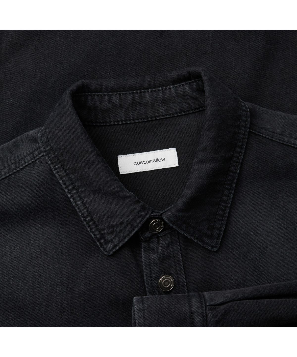 커스텀멜로우(CUSTOMELLOW) Black Oversized Fit Denim Shirt C9SAW25211BKX