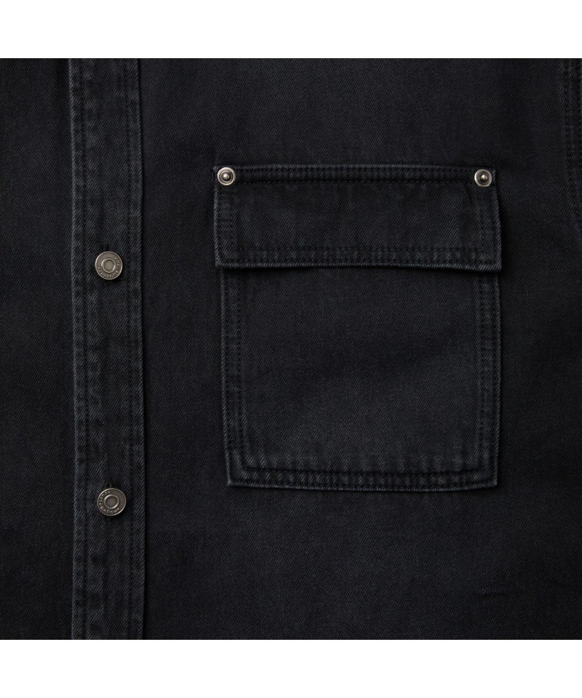 커스텀멜로우(CUSTOMELLOW) Black Oversized Fit Denim Shirt C9SAW25211BKX