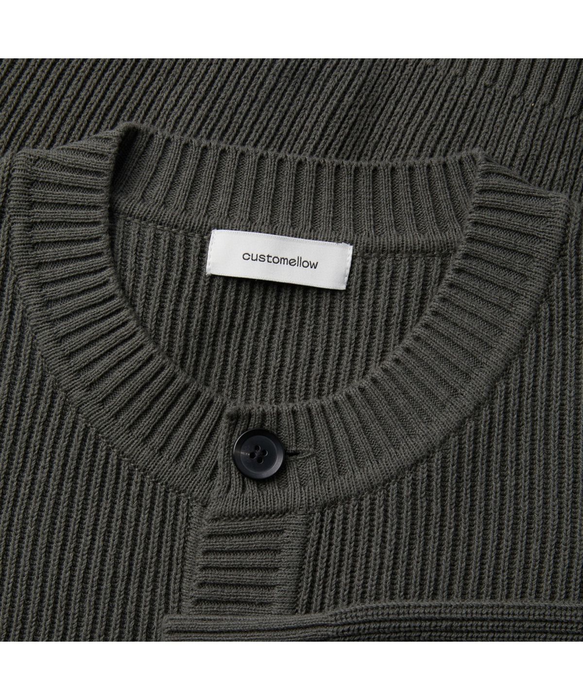 커스텀멜로우(CUSTOMELLOW) Khaki Cotton Round Cardigan C9WAW25701KHX