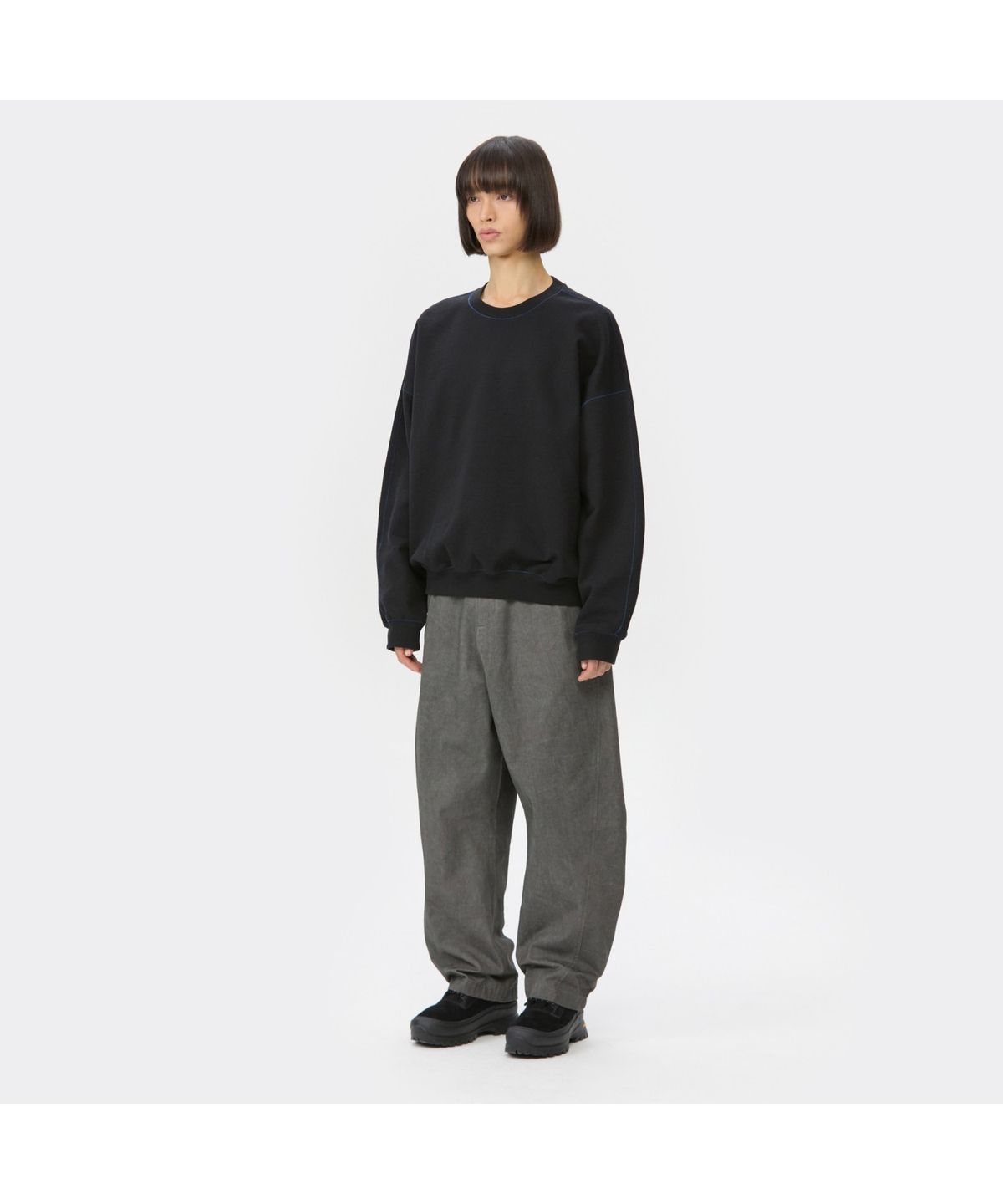 커스텀멜로우(CUSTOMELLOW) Grey Volume Incision Pants CWPAW25543GYX