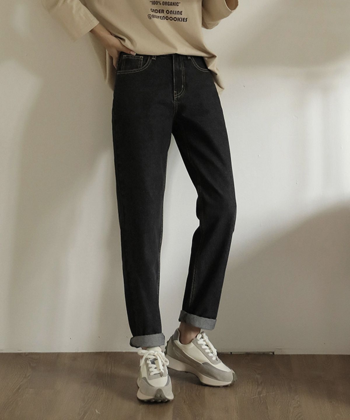 빼빼(BBAEBBAE) 데일리 스탠다드 일자 데님팬츠