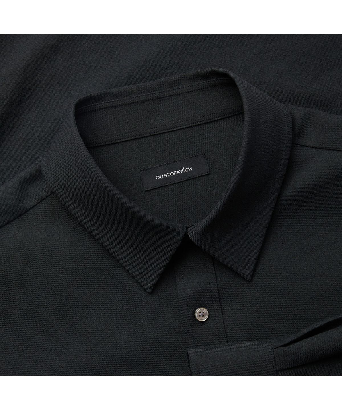 커스텀멜로우(CUSTOMELLOW) Black Regular Fit Solid Shirt CWSAW25101BKX
