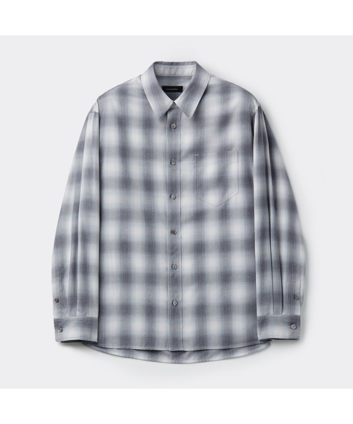 커스텀멜로우(CUSTOMELLOW) Grey Relaxed Fit Check Shirt CWSAW25112GYX