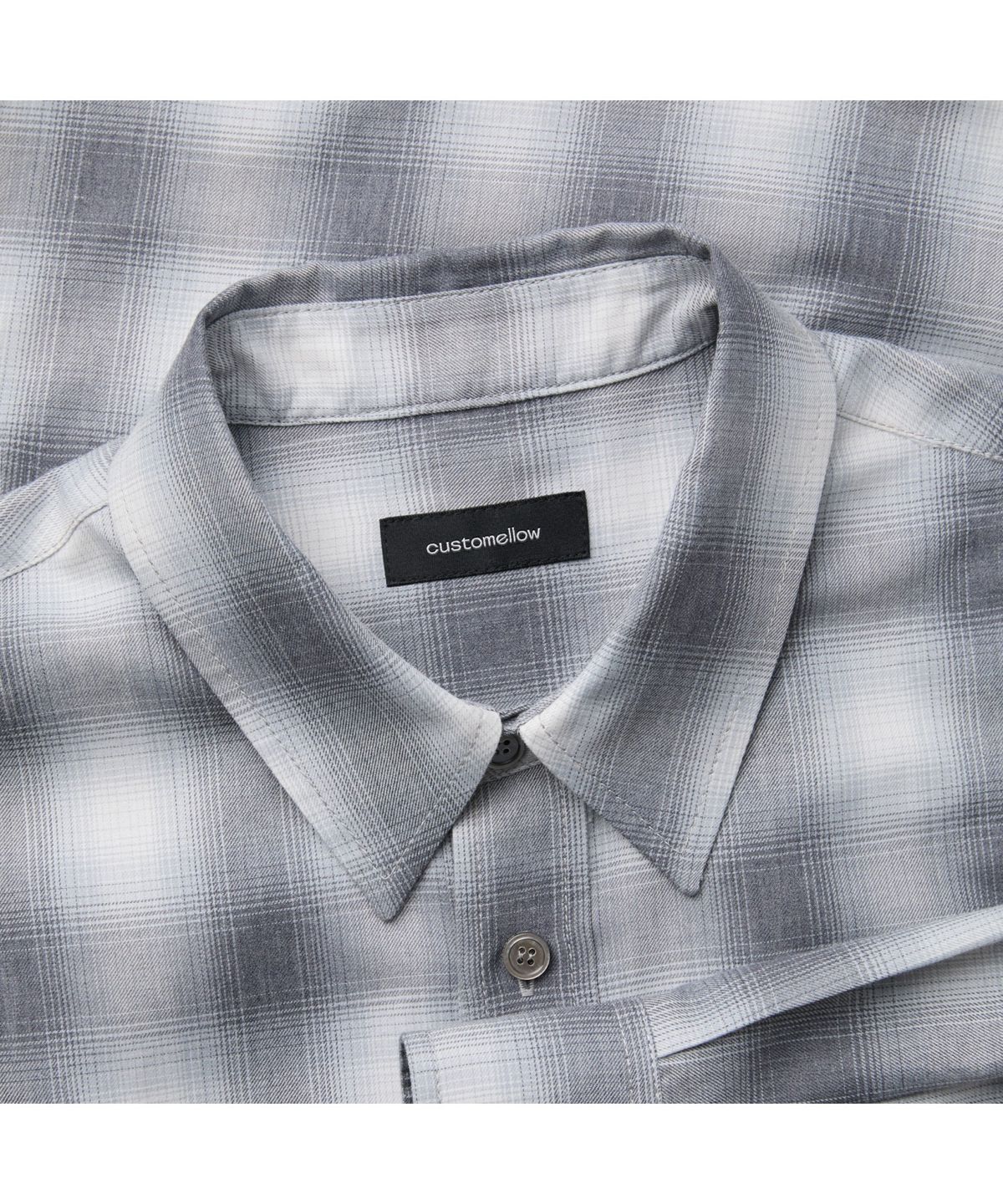 커스텀멜로우(CUSTOMELLOW) Grey Relaxed Fit Check Shirt CWSAW25112GYX