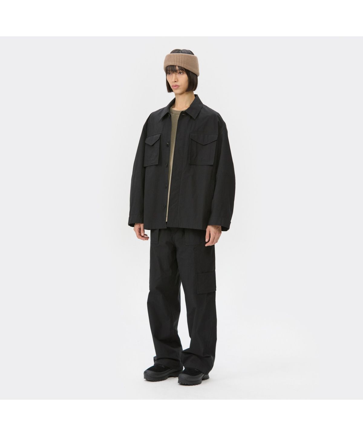 커스텀멜로우(CUSTOMELLOW) Black Cotton Pocket Outer Shirt CWSAW25305BKX