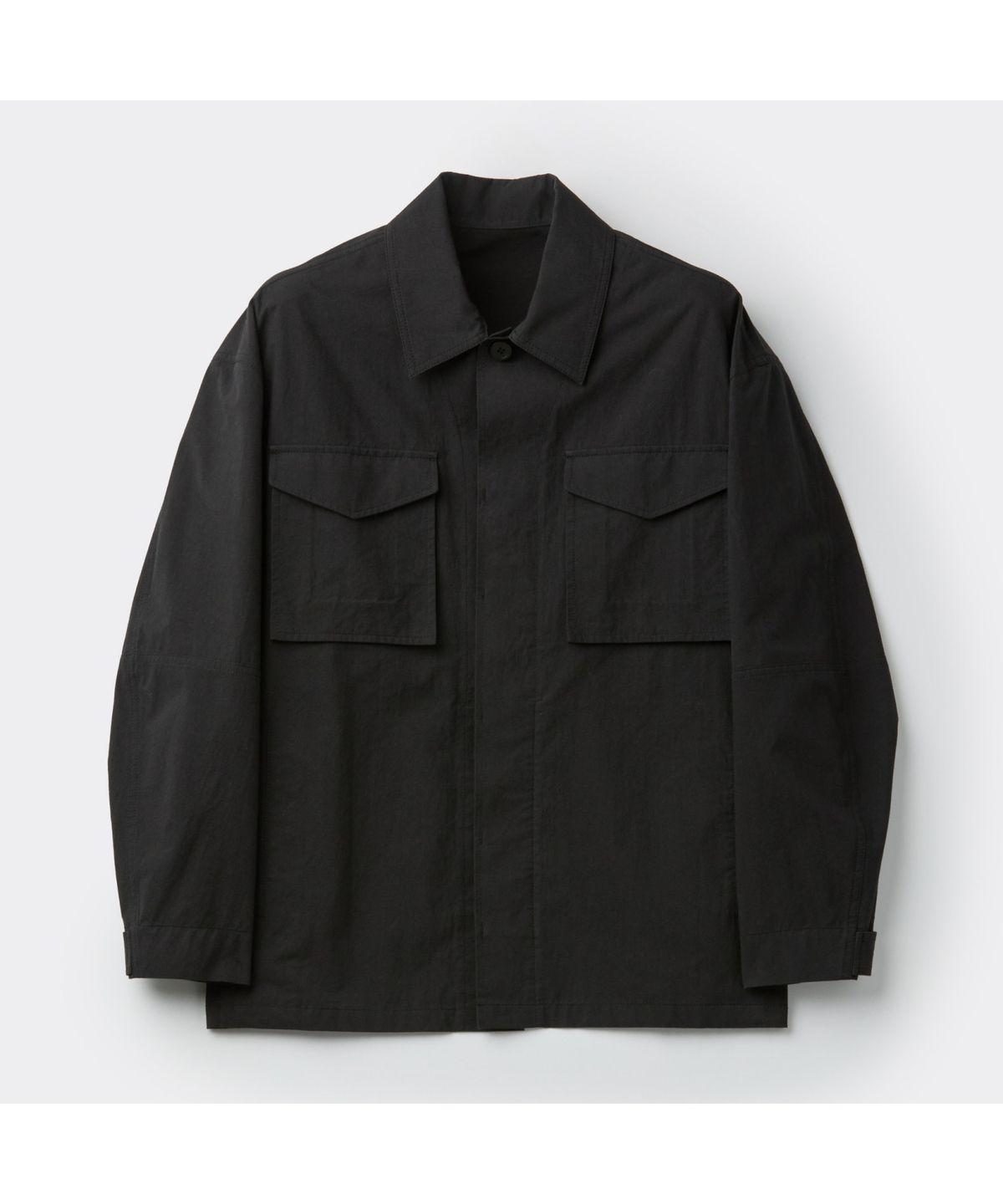 커스텀멜로우(CUSTOMELLOW) Black Cotton Pocket Outer Shirt CWSAW25305BKX