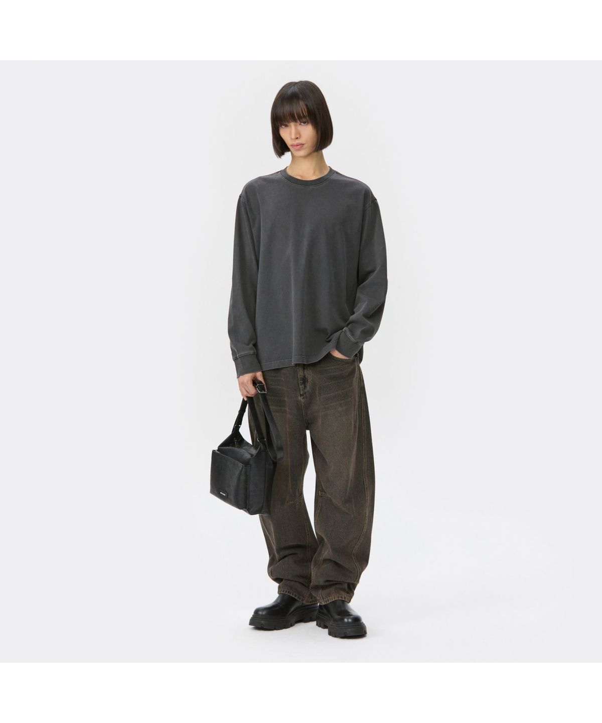 커스텀멜로우(CUSTOMELLOW) Grey Dyed T-shirt CWTAA25513GYX