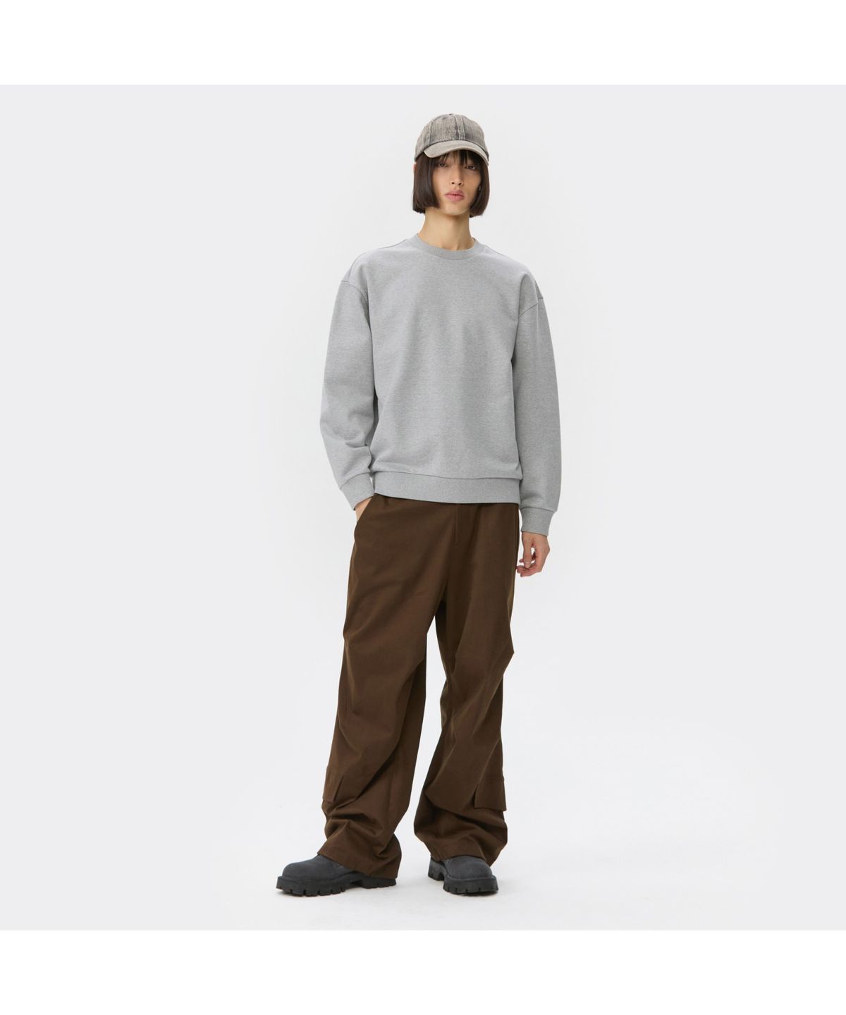 커스텀멜로우(CUSTOMELLOW) Grey Graphic Sweatshirt CWTAW25624GYX
