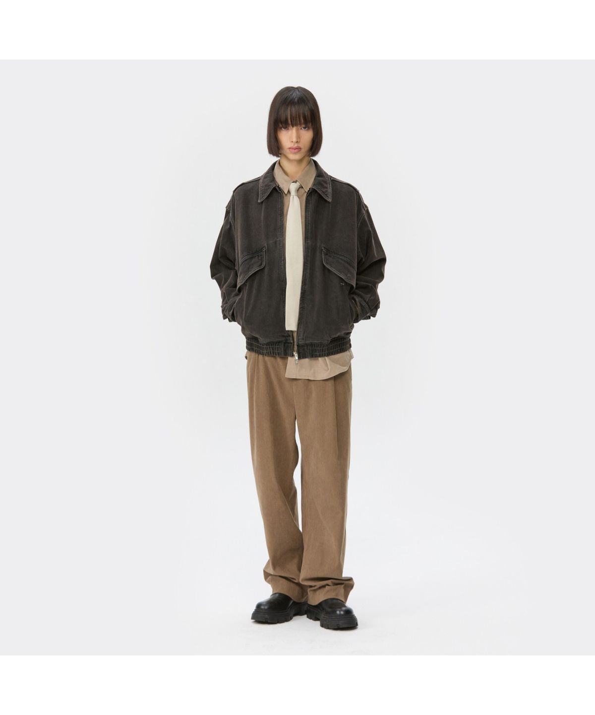 커스텀멜로우(CUSTOMELLOW) Brown Denim Detroit Jacket CWUAA25511BKX