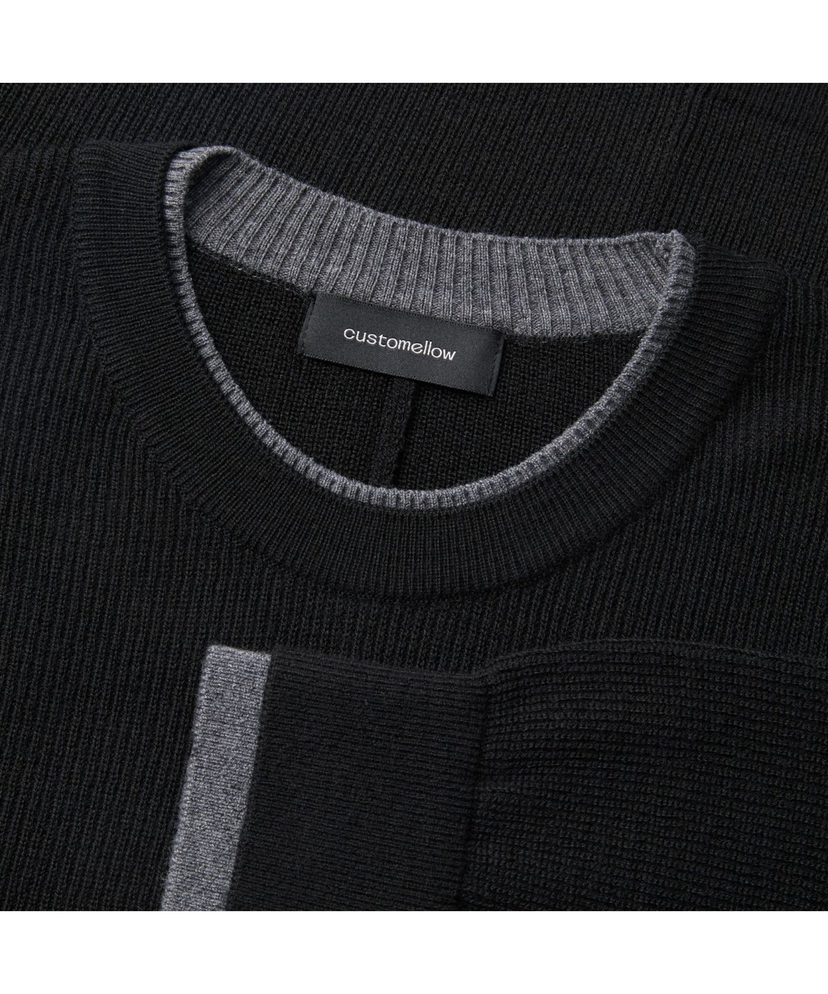 커스텀멜로우(CUSTOMELLOW) Black Layered Sweater CWWAA25611BKX