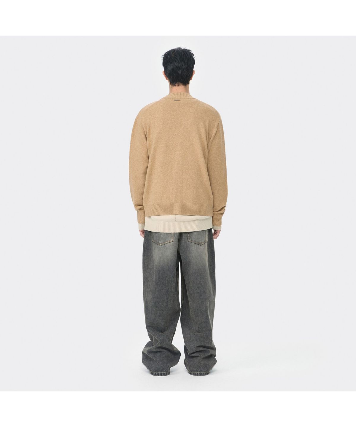 커스텀멜로우(CUSTOMELLOW) Camel Raccoon Blended Cardigan CWWAW25701CMX