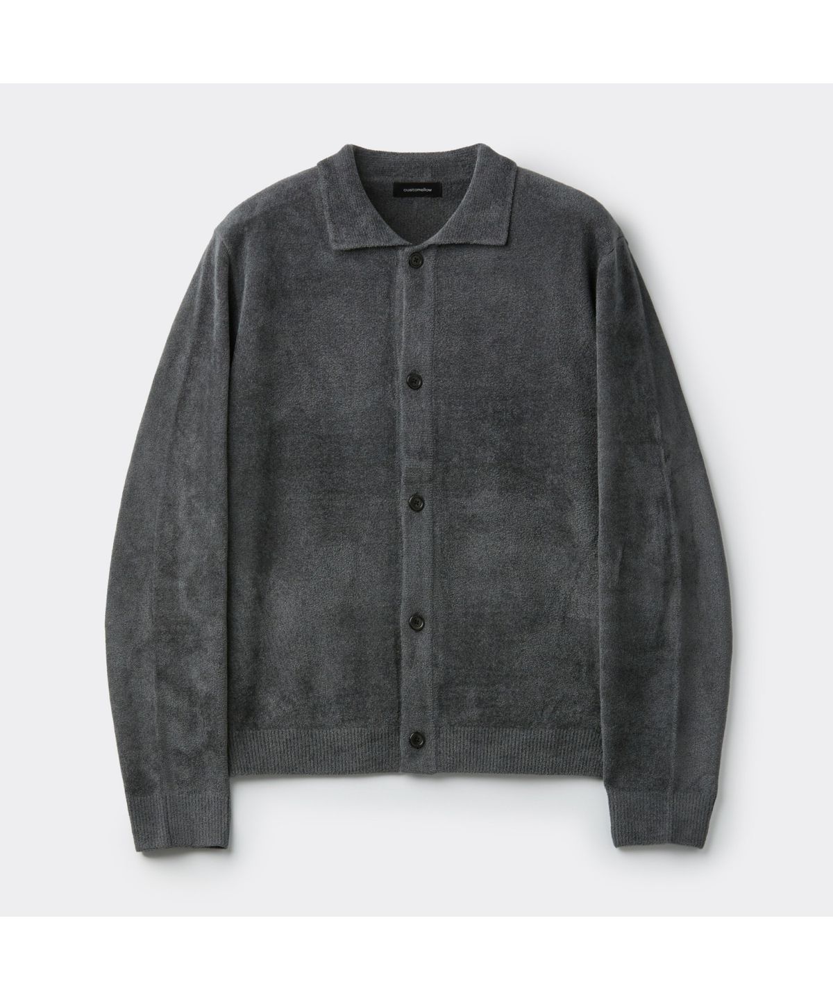 커스텀멜로우(CUSTOMELLOW) Grey Chenille Collar Cardigan CWWAW25712GYX