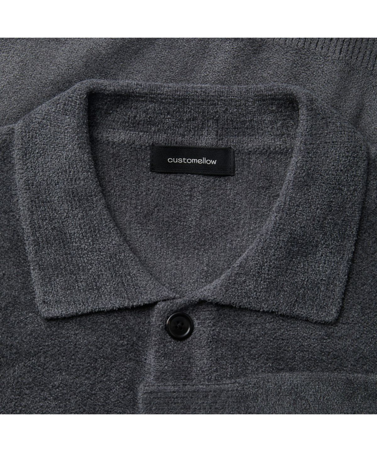 커스텀멜로우(CUSTOMELLOW) Grey Chenille Collar Cardigan CWWAW25712GYX