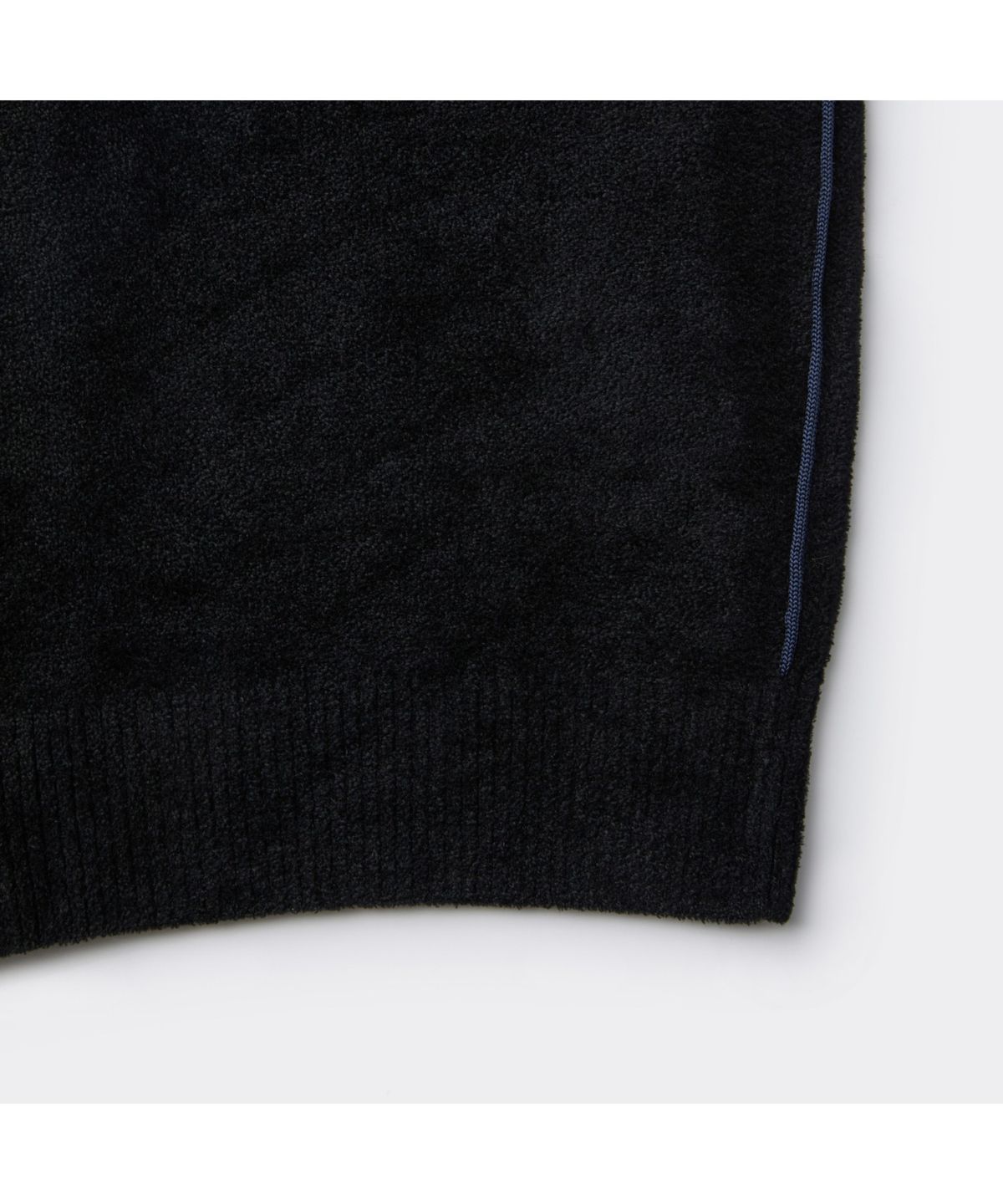 커스텀멜로우(CUSTOMELLOW) Black Chenille Round Zip Cardigan CWWAW25713BKX