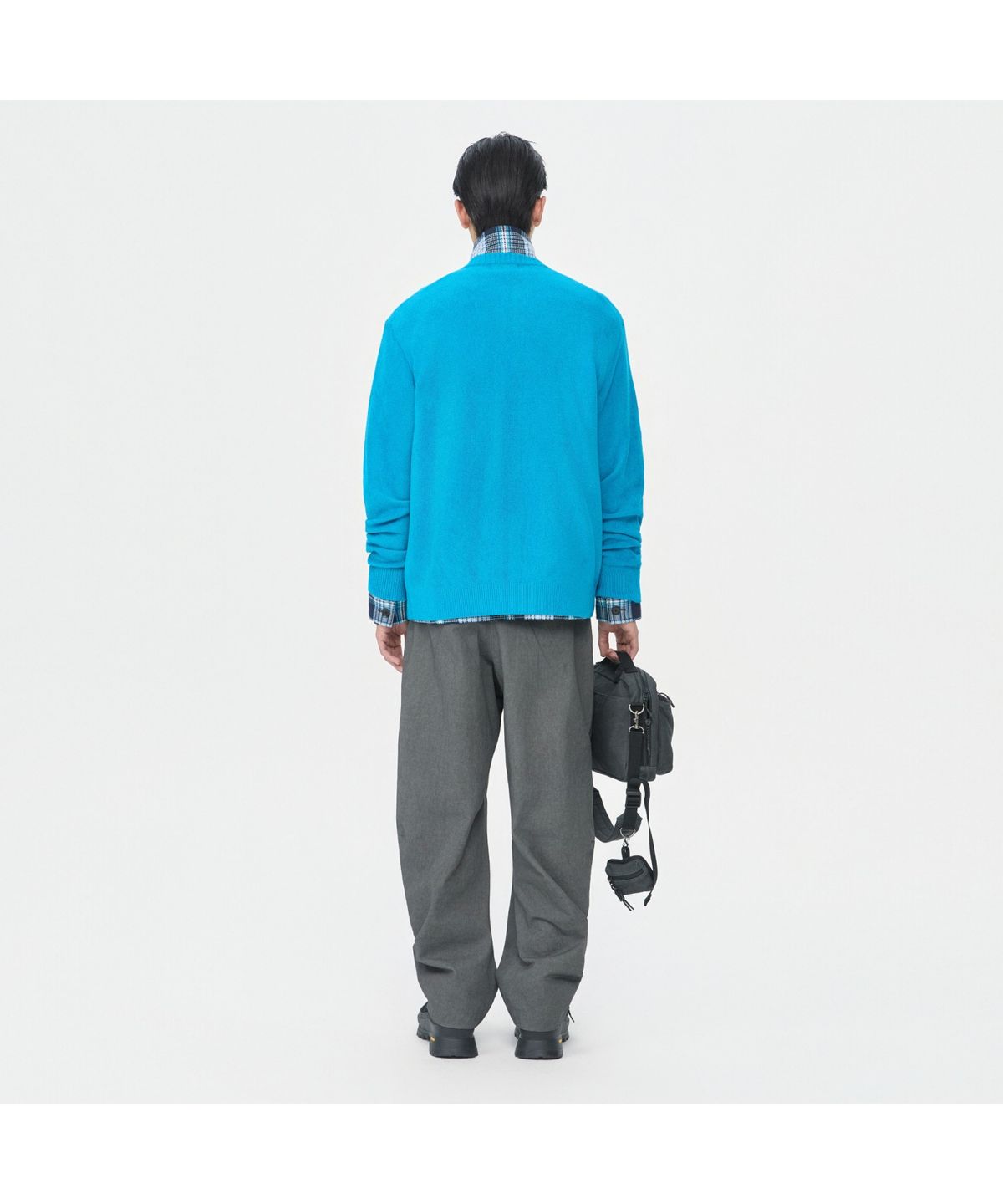 커스텀멜로우(CUSTOMELLOW) Blue Chenille Round Zip Cardigan CWWAW25713BUX