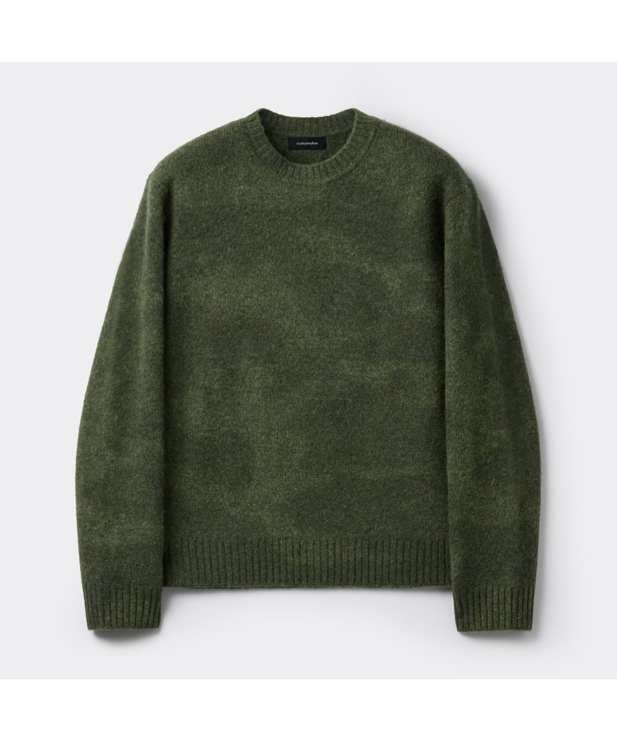 커스텀멜로우(CUSTOMELLOW) Green Stain Printed Round Neck Sweater CWWAW25803GRX