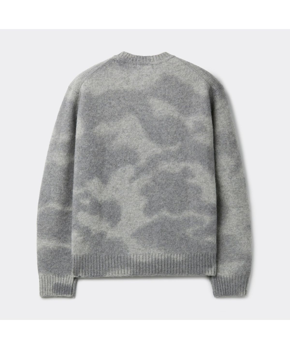 커스텀멜로우(CUSTOMELLOW) Grey Stain Printed Round Neck Sweater CWWAW25803GYX