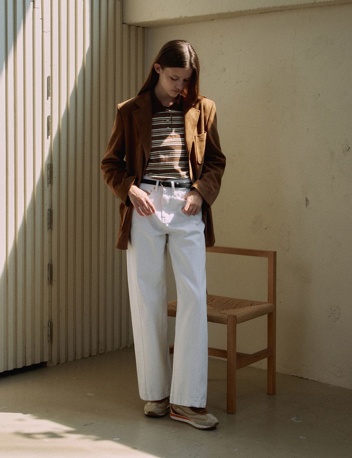 더엘로(THEELO) Curved Cotton Pants (Ivory)