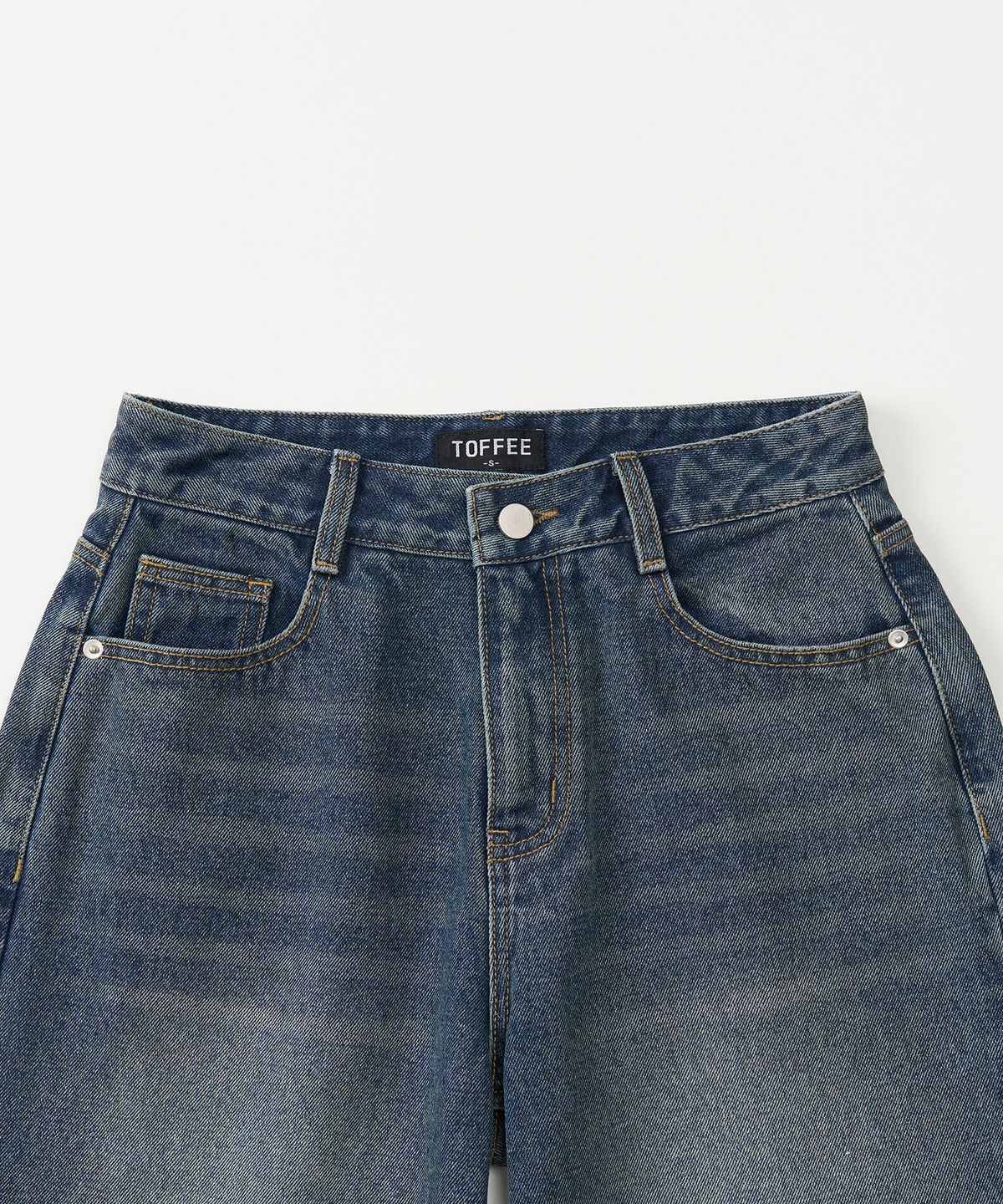 토피 우먼(TOFFEE WOMEN) W 애시드 페이드 데님 팬츠 (BLUE)