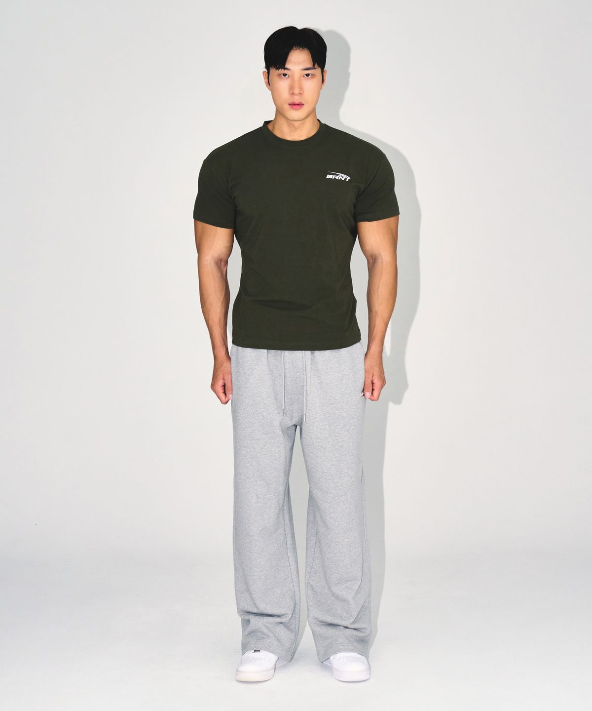본투윈(BORN TO WIN) CHROME B SEMI WIDE PANTS [MELANGE GREY]