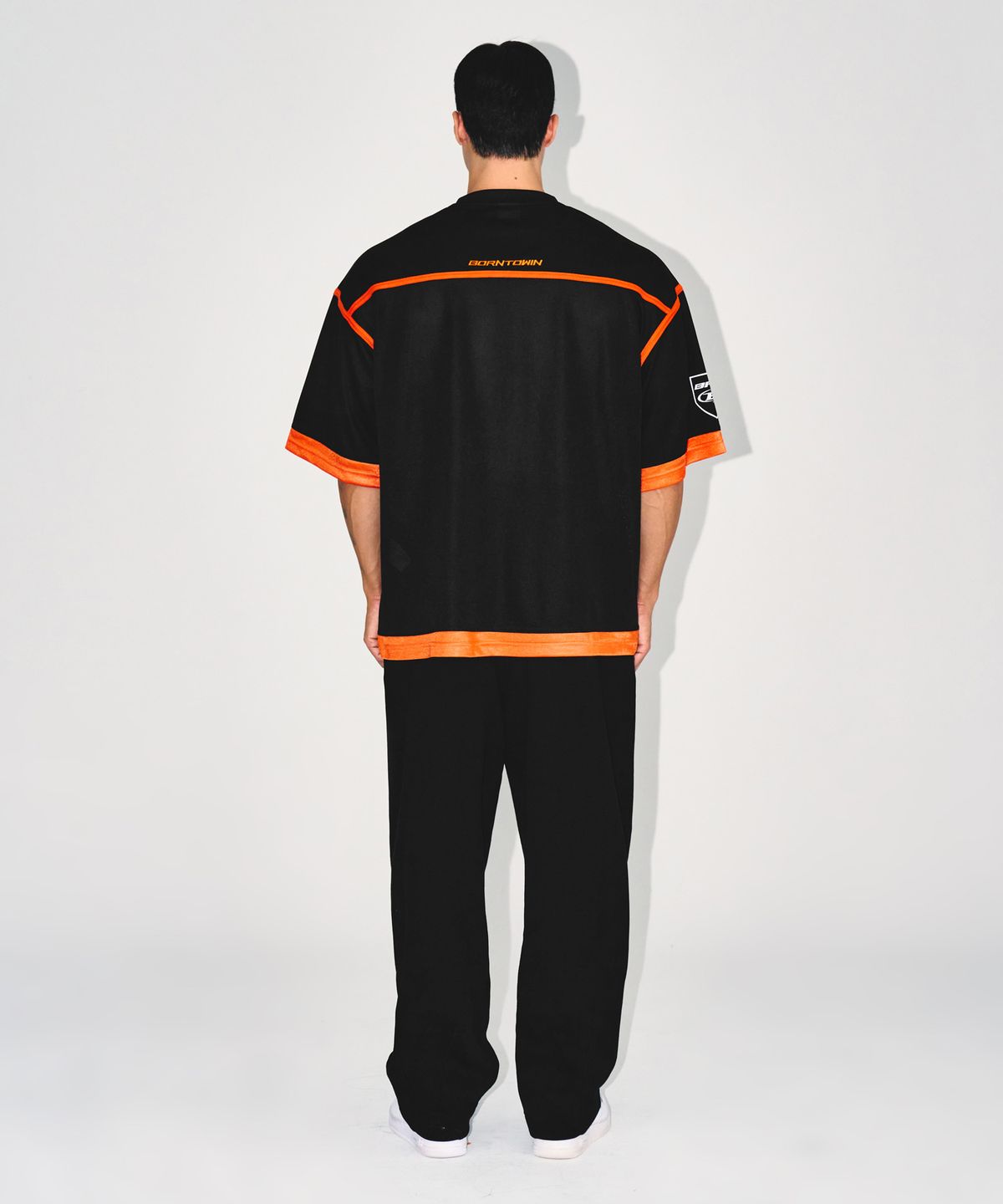 본투윈(BORN TO WIN) CHROME B SEMI WIDE PANTS [BLACK]