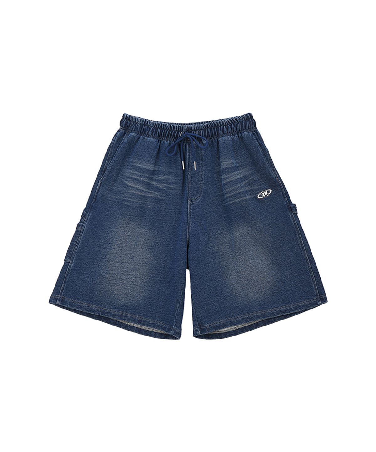 본투윈(BORN TO WIN) DENIM LIKE CARPENTER BERMUDA PANTS [MID DENIM]