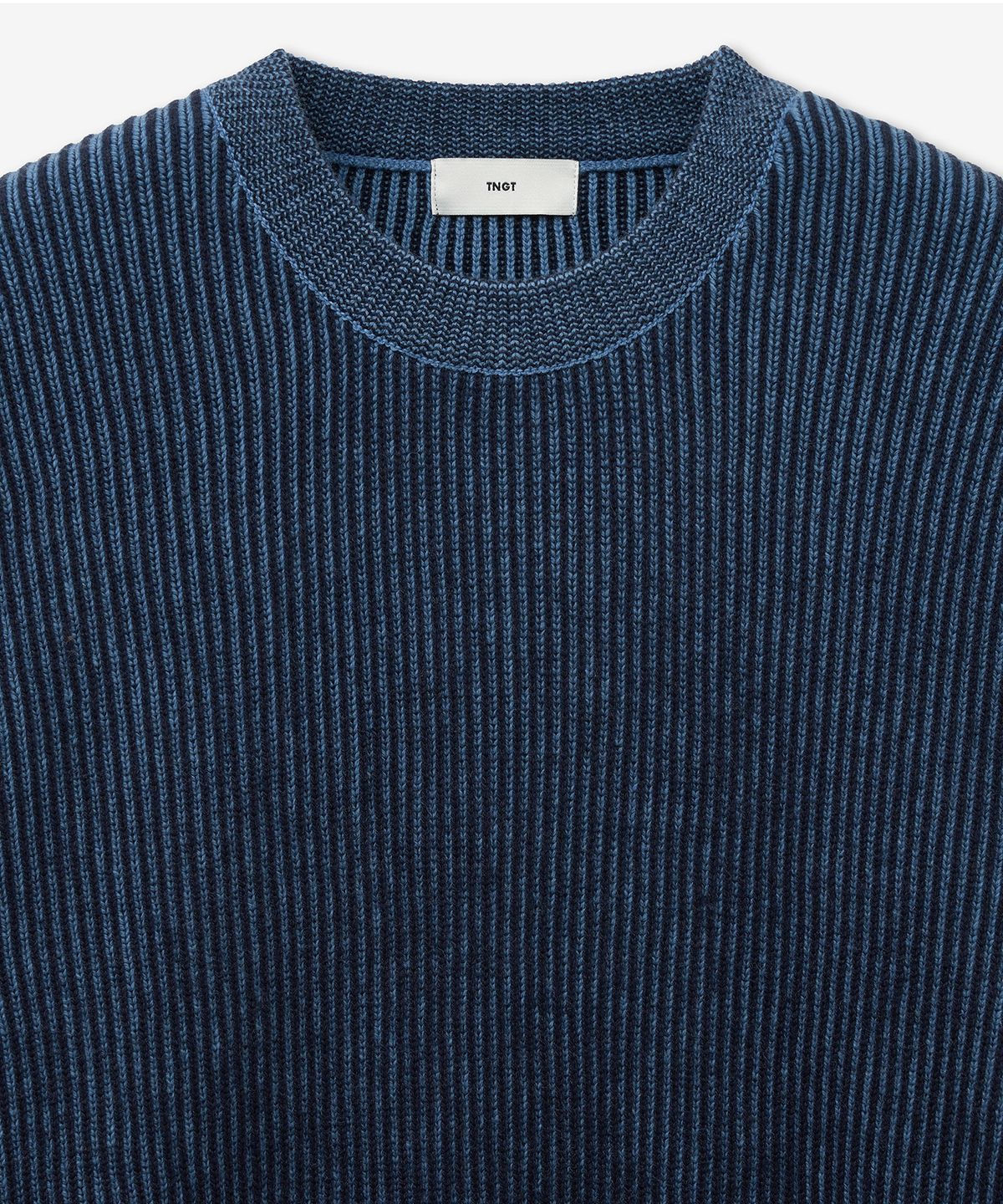 티엔지티(TNGT) Contrast Ribbed Knit Top (Vintage Navy) TNSW5F113B2