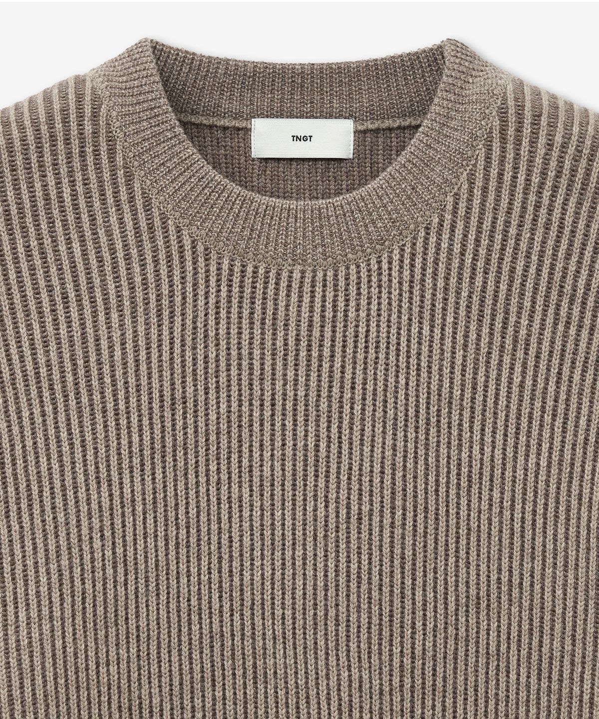 티엔지티(TNGT) Contrast Ribbed Knit Top (Vintage Brown) TNSW5F113W2