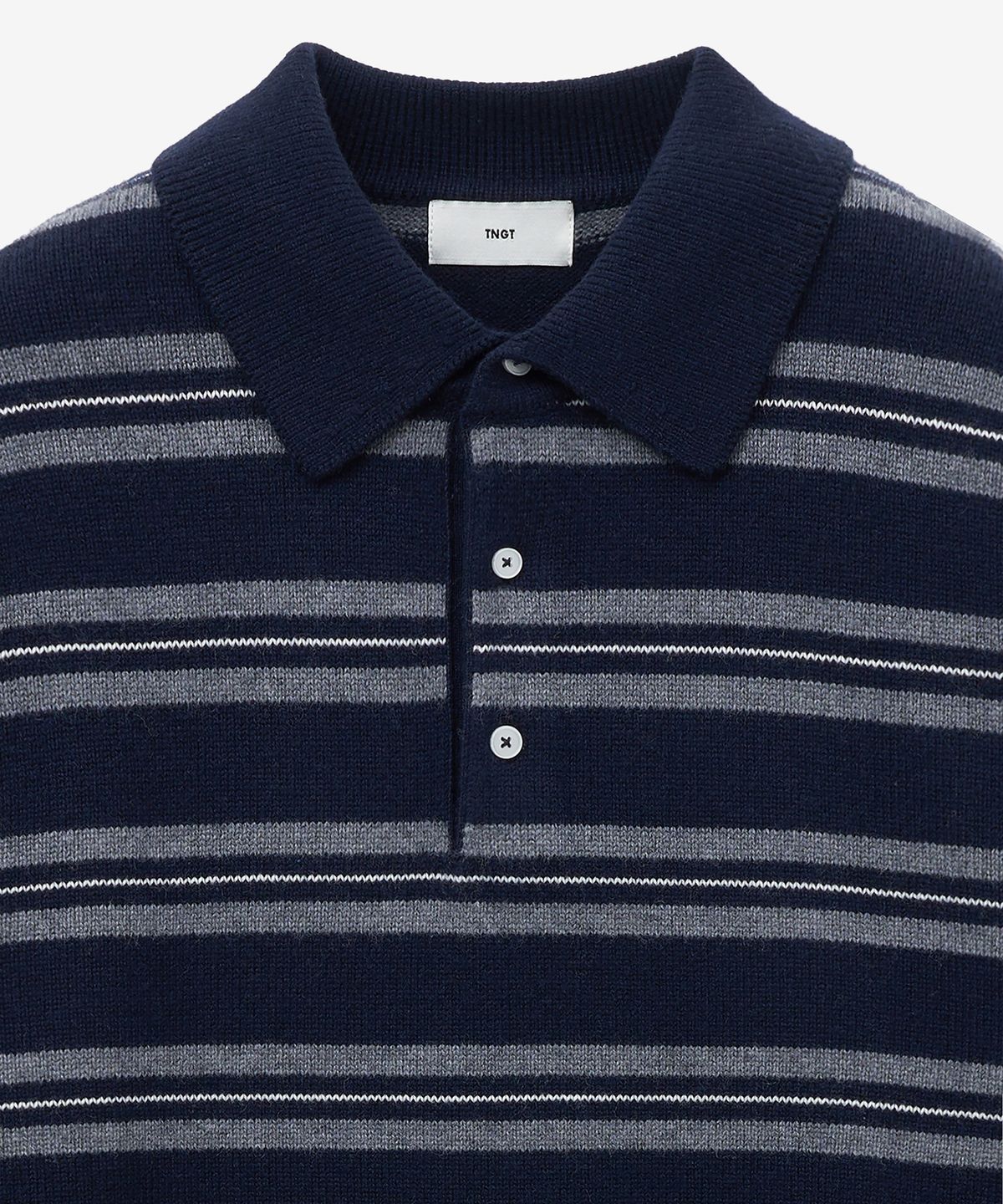 티엔지티(TNGT) Oversized Stripe Polo Knit Top (Navy) TNSW5F112N2