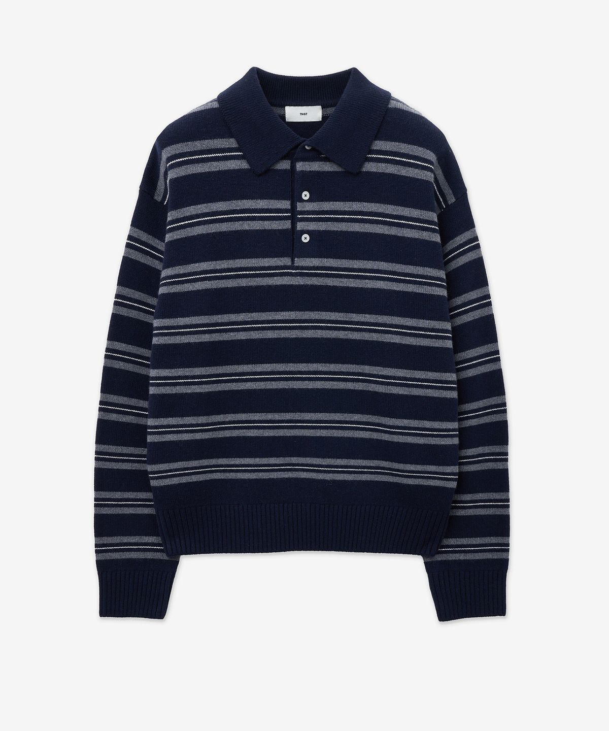 티엔지티(TNGT) Oversized Stripe Polo Knit Top (Navy) TNSW5F112N2