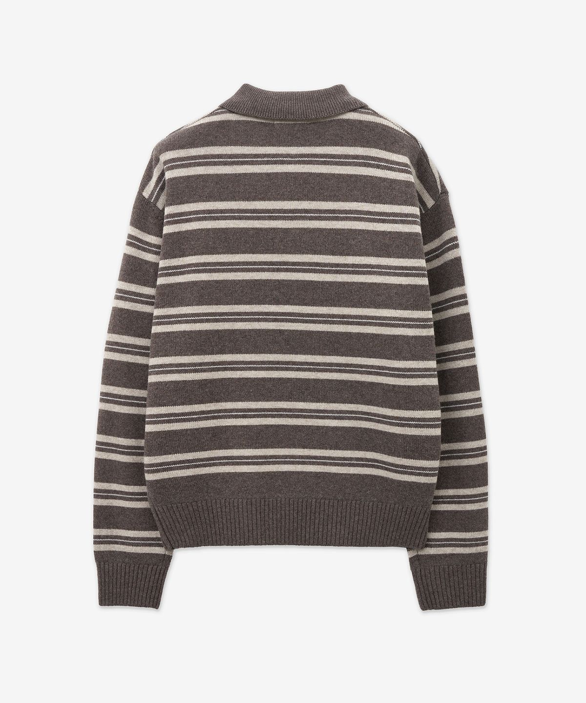티엔지티(TNGT) Oversized Stripe Polo Knit Top (Brown) TNSW5F112W2