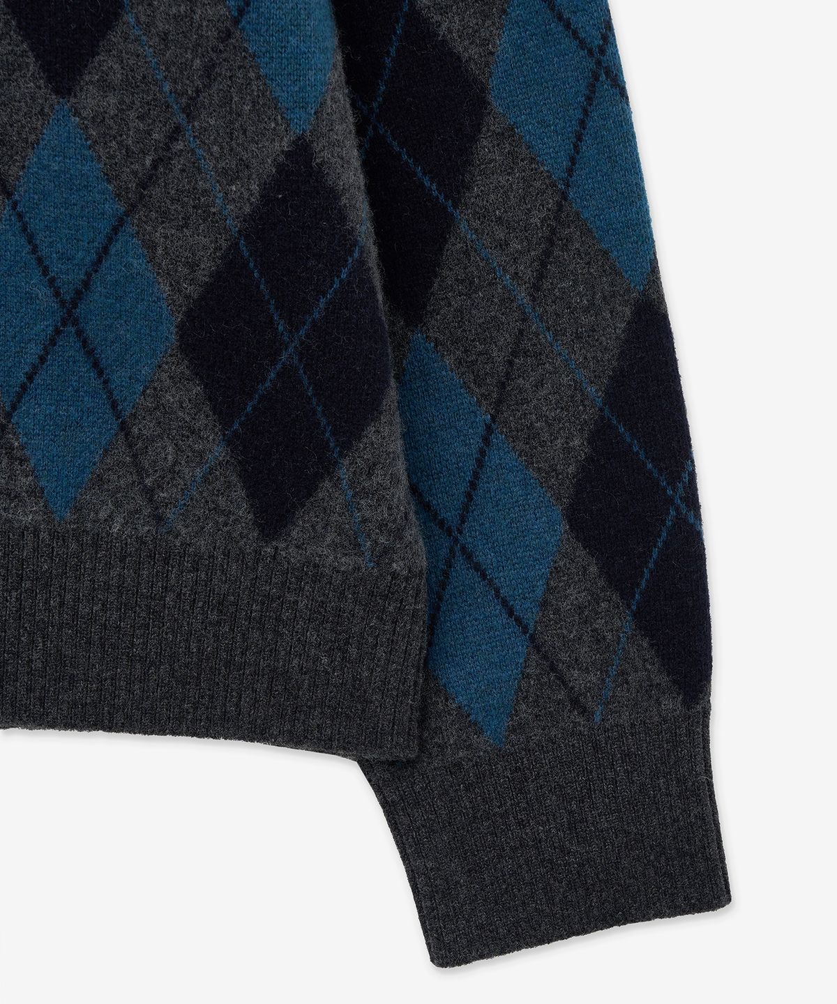 티엔지티(TNGT) Wool Blend Argyle Polo Cardigan (Dark Grey) TNSW5F104G2