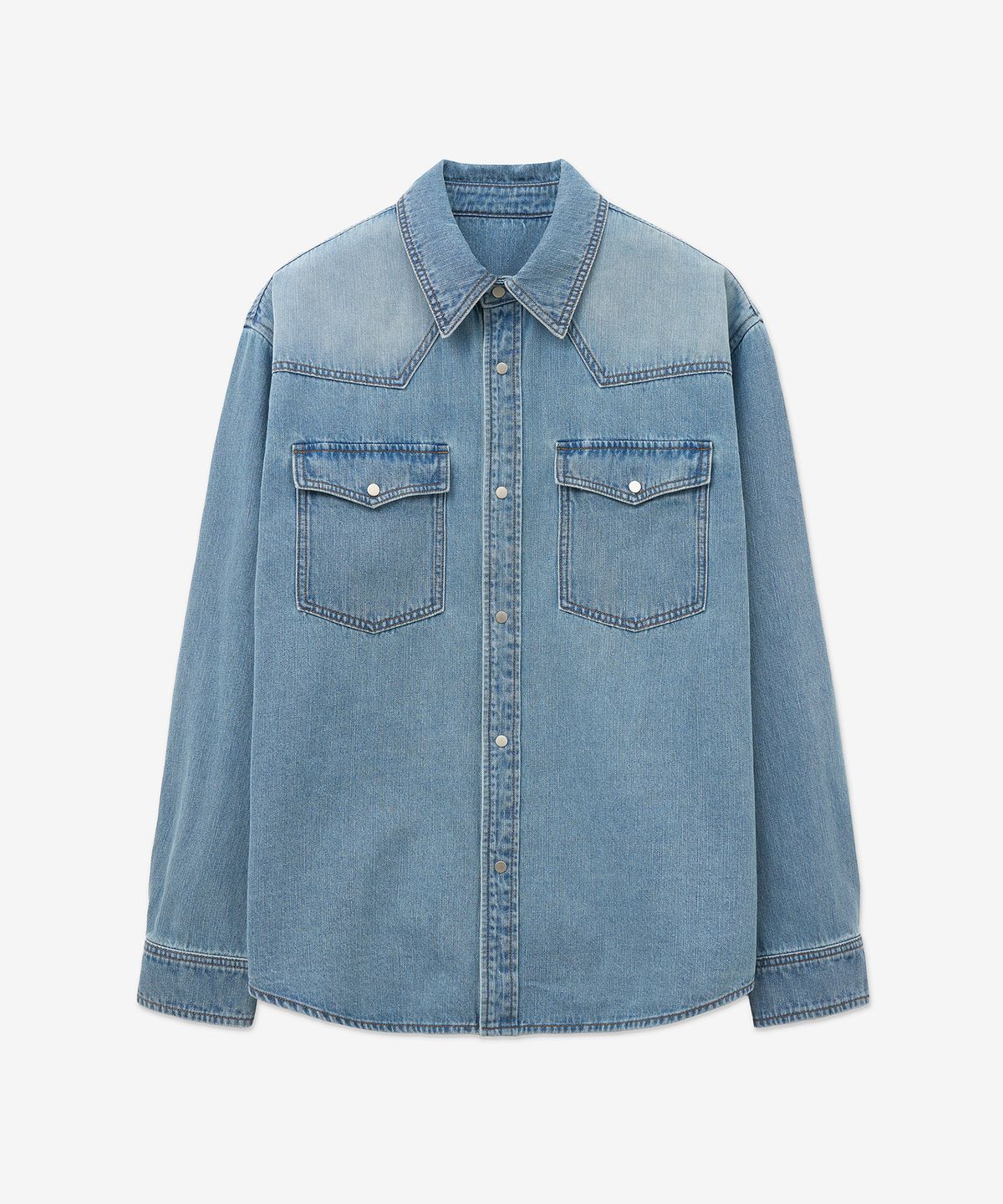 티엔지티(TNGT) Western Denim Shirt (Washed Blue) TNSH5F106B2