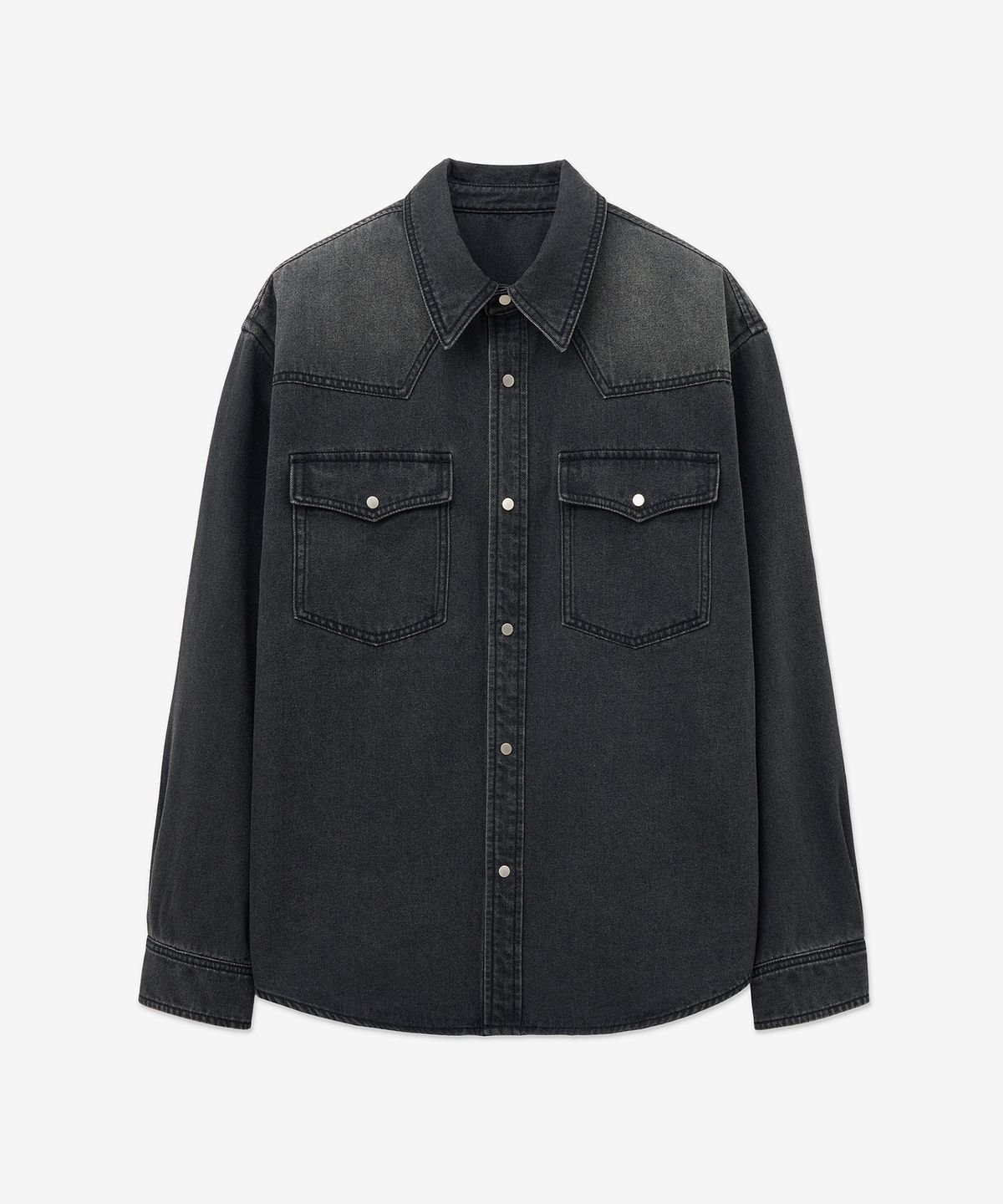 티엔지티(TNGT) Western Denim Shirt (Washed Grey) TNSH5F106G2