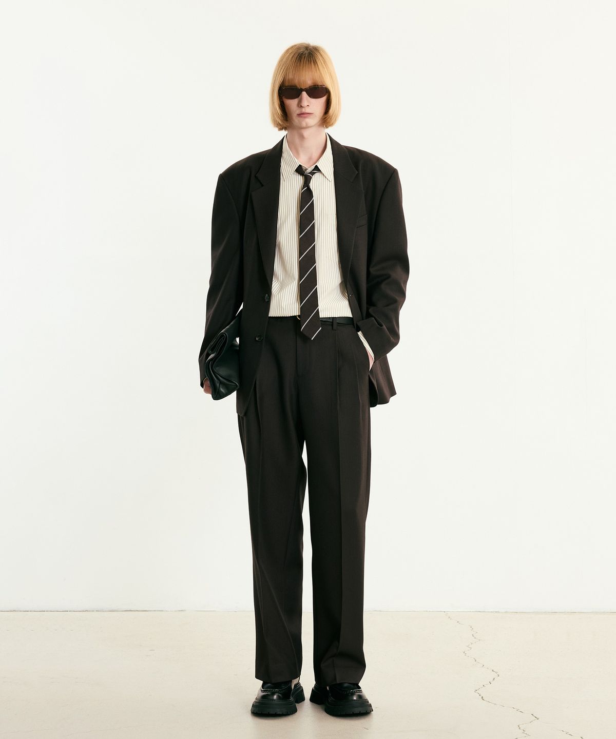 티엔지티(TNGT) Virgin Wool Herringbone Single Jacket (Vintage Brown) TNJA5F103W2