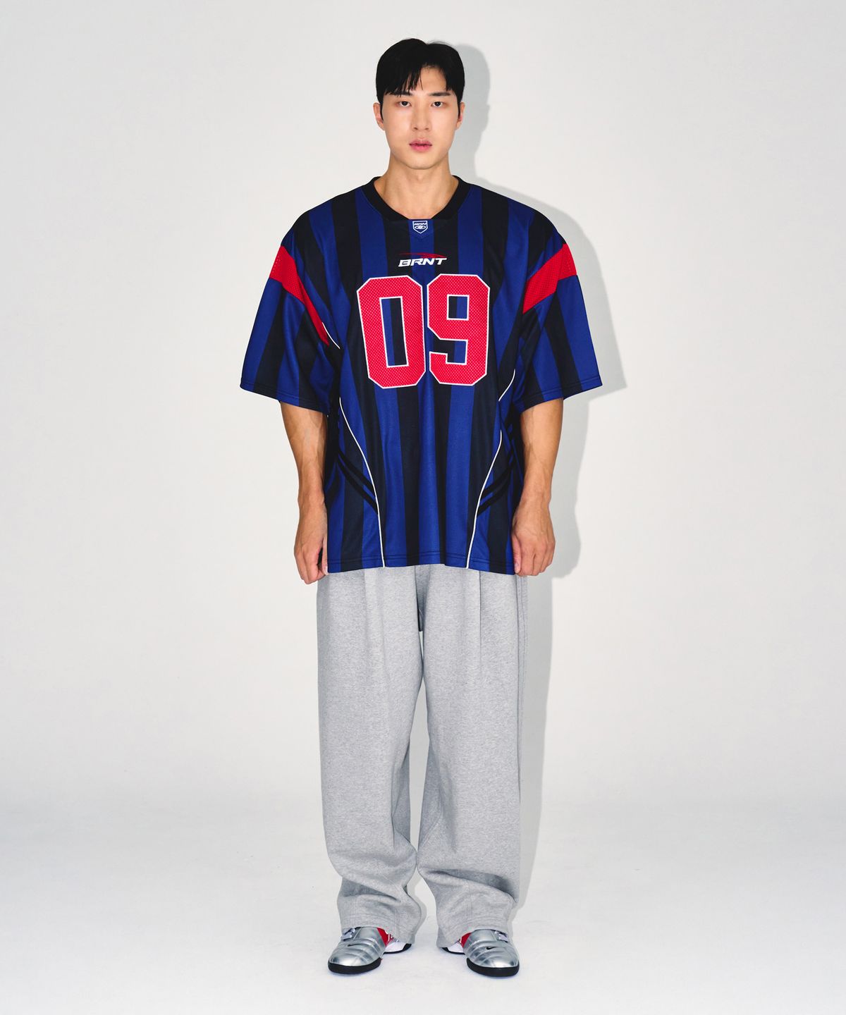 본투윈(BORN TO WIN) 09 APPLIQUE RUGBY JERSEY T-SHIRTS [BLUE]