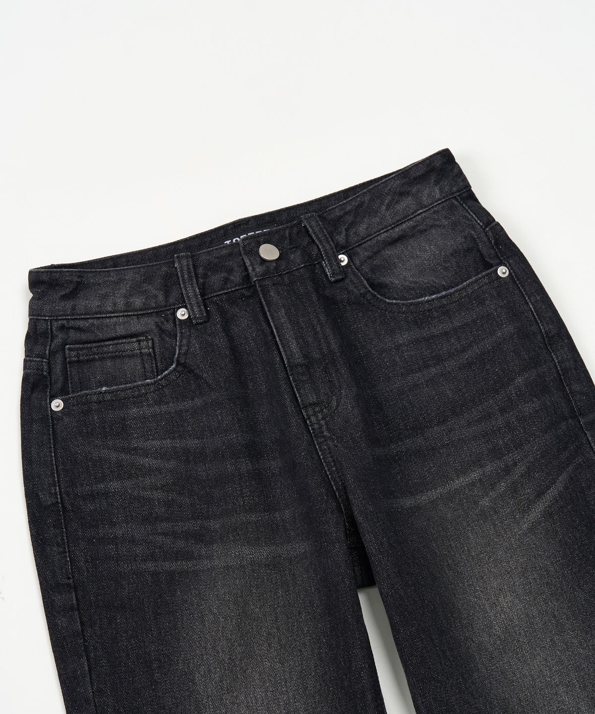 토피 우먼(TOFFEE WOMEN) W 레트로 로우라이즈 부츠컷 데님  (BLACK)
