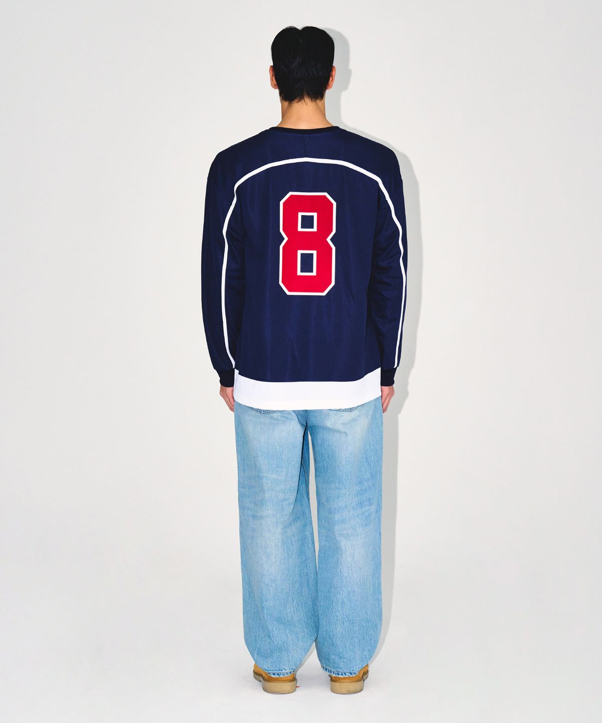 본투윈(BORN TO WIN) LINE TAPING RUGBY LONG SLEEVE [NAVY]