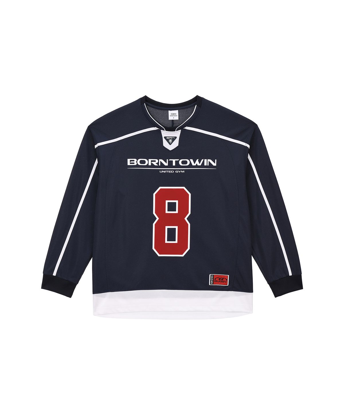 본투윈(BORN TO WIN) LINE TAPING RUGBY LONG SLEEVE [NAVY]