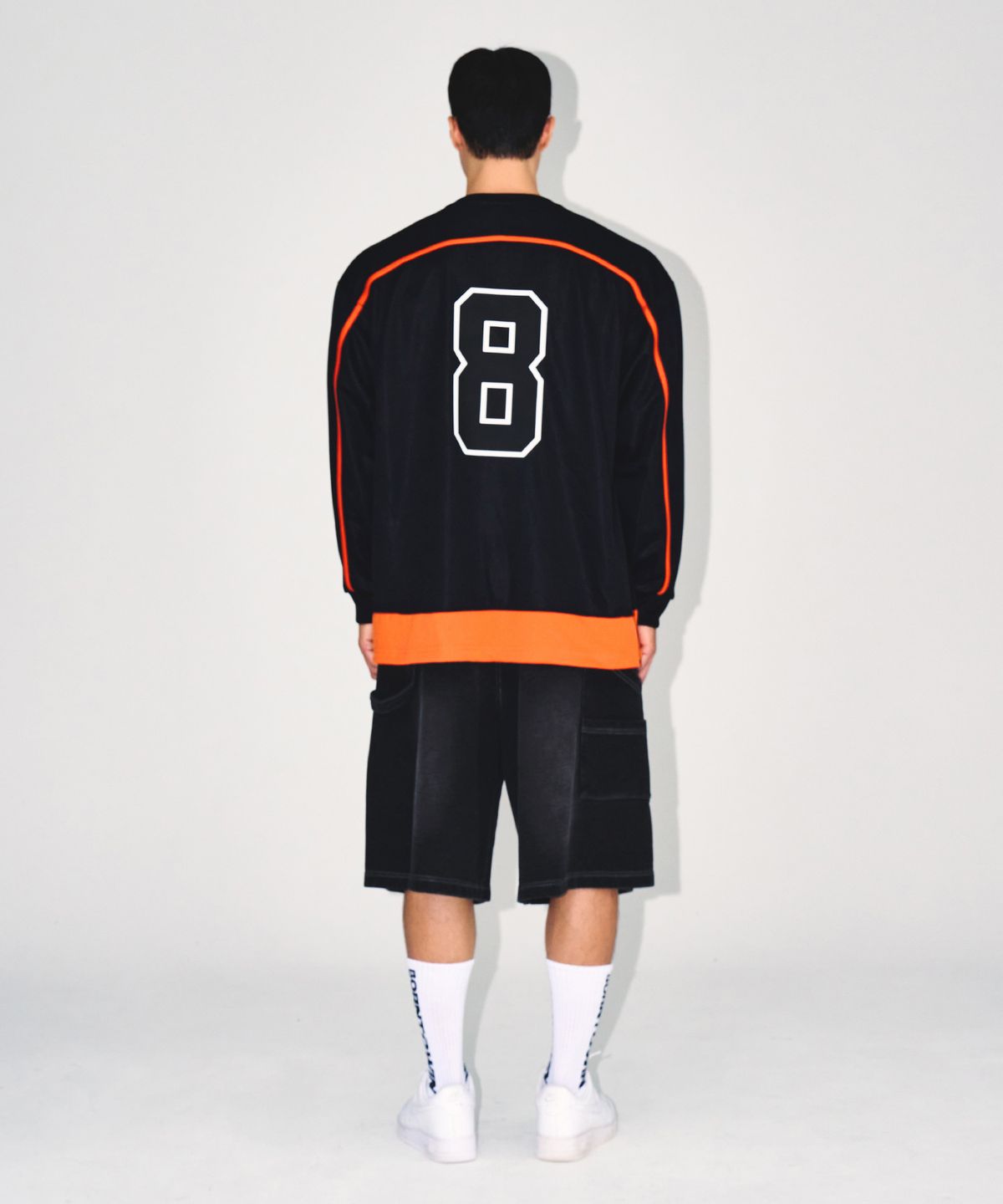 본투윈(BORN TO WIN) LINE TAPING RUGBY LONG SLEEVE [BLACK]