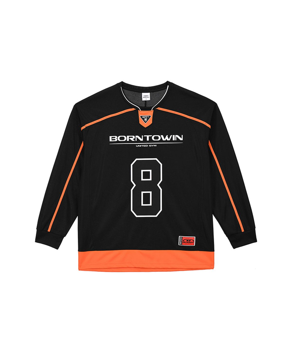 본투윈(BORN TO WIN) LINE TAPING RUGBY LONG SLEEVE [BLACK]