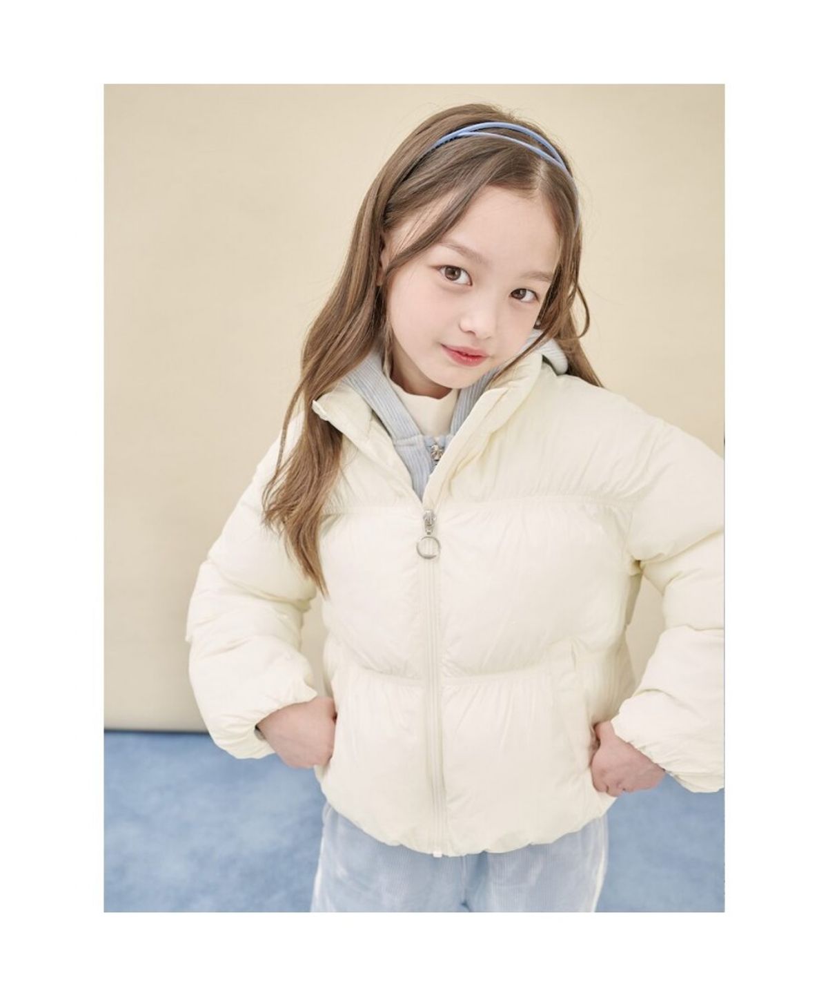 빈폴 키즈(BEANPOLE KIDS) 여아 볼륨 패딩 점퍼  아이보리 (BI5938G030) (BI5938G030)