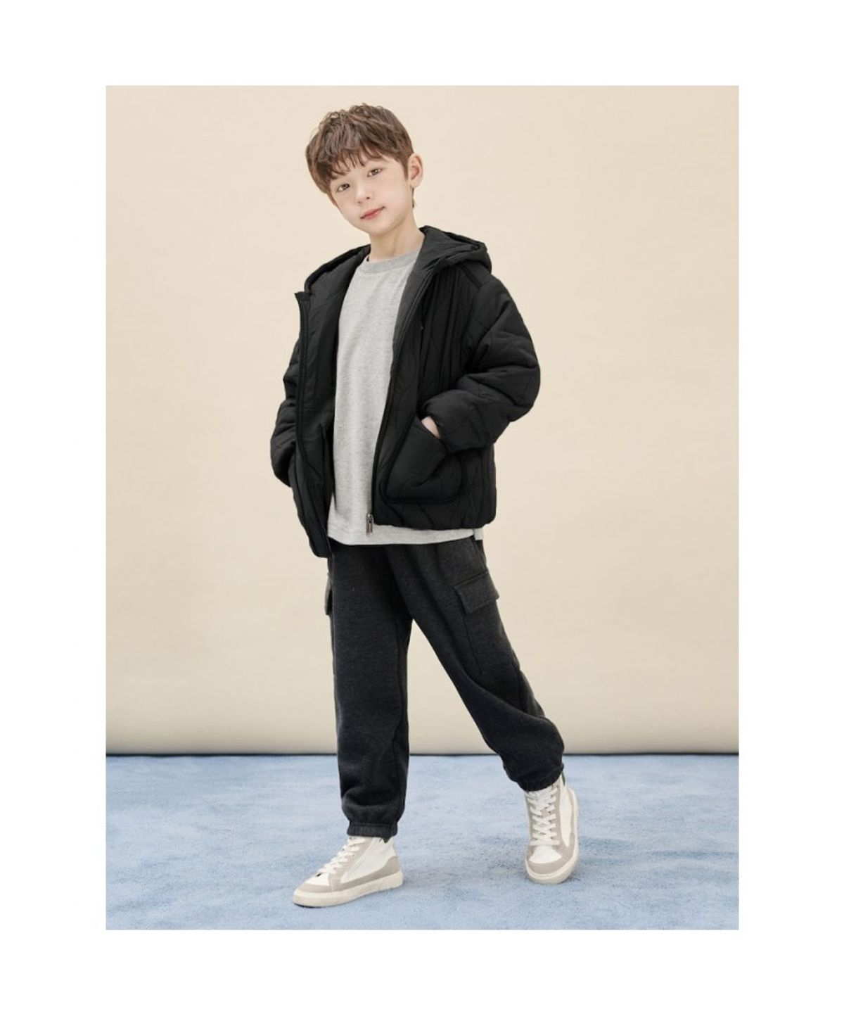 빈폴 키즈(BEANPOLE KIDS) 항아리 퀼팅 후드 패딩 점퍼  블랙 (BI5938U045) (BI5938U045)