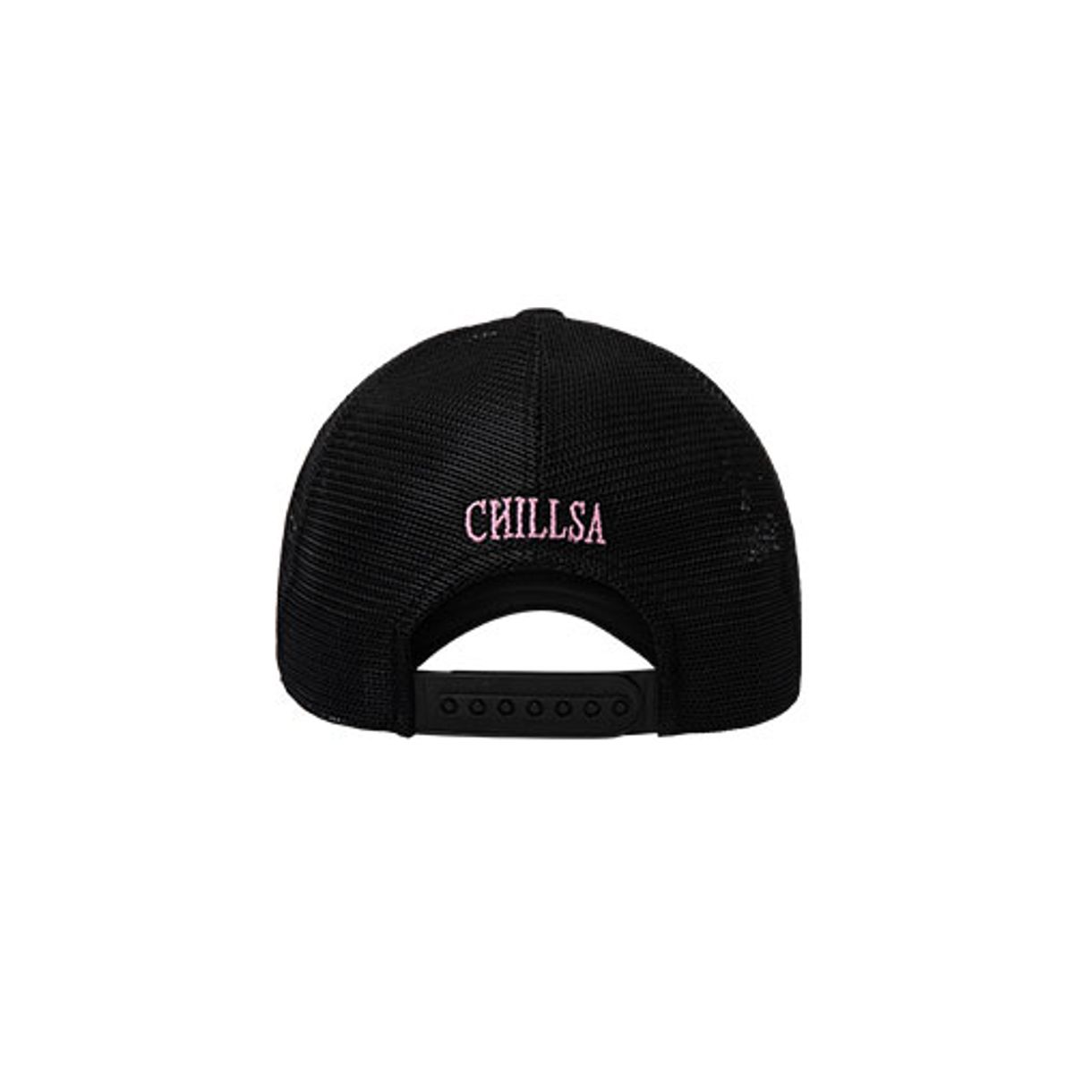 칠사(CHILLSA) Flame Heart Trucker Ball Cap_Black/White